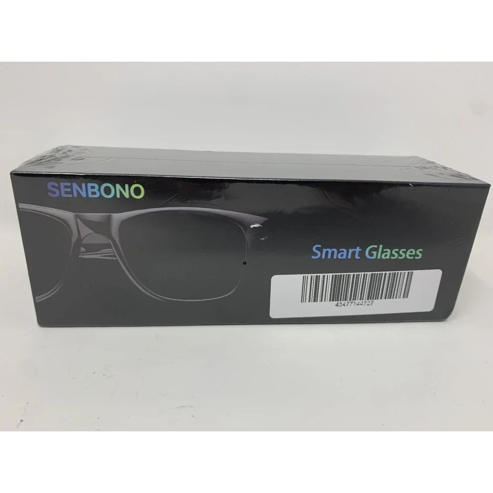 Senbono Black‎ Square Smart Sunglasses Model E13 Mirror Frame New In Box